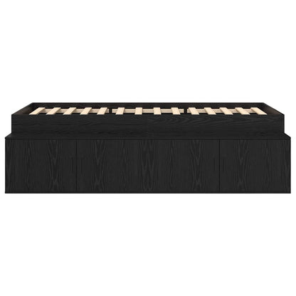 Struttura del letto Rovere Nero 90 x 200 cm Legno multistrato