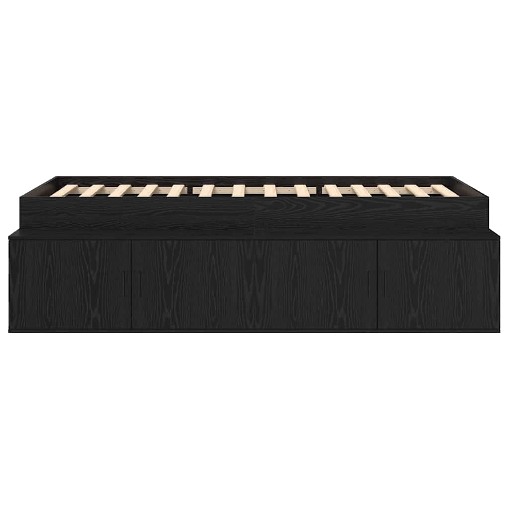 Struttura del letto Rovere Nero 90 x 200 cm Legno multistrato