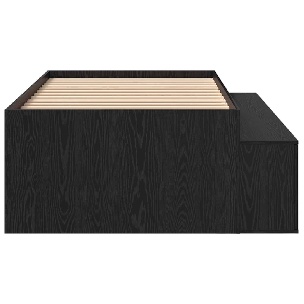 Struttura del letto Rovere Nero 90 x 200 cm Legno multistrato