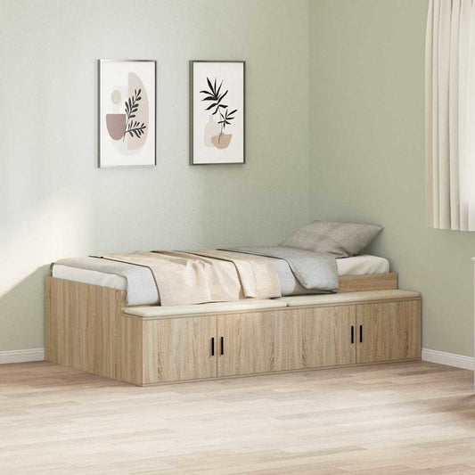 Struttura del letto Rovere Sonoma 90 x 200 cm Legno multistrato | homemem39