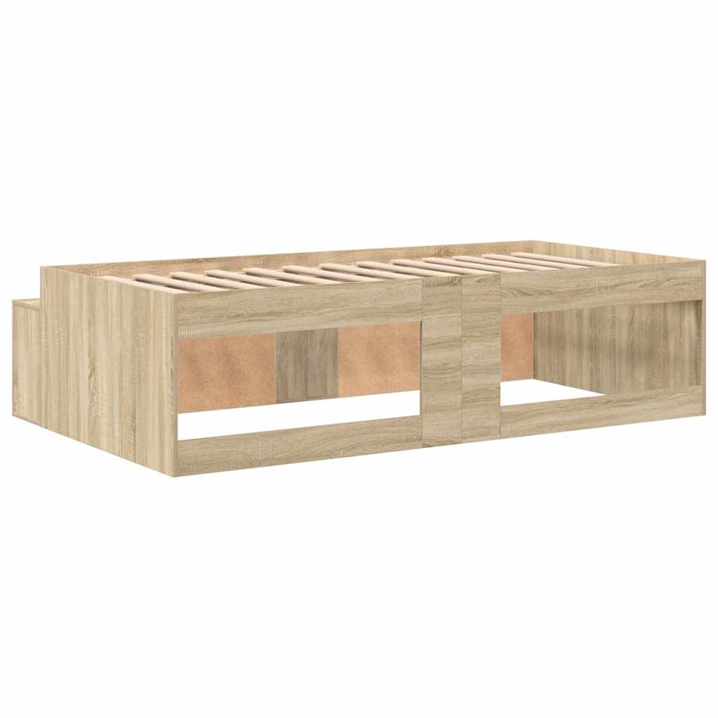 Struttura del letto Rovere Sonoma 90 x 200 cm Legno multistrato | homemem39