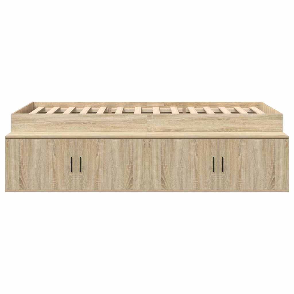 Struttura del letto Rovere Sonoma 90 x 200 cm Legno multistrato | homemem39