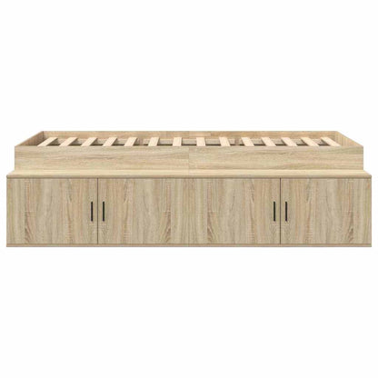 Struttura del letto Rovere Sonoma 90 x 200 cm Legno multistrato | homemem39