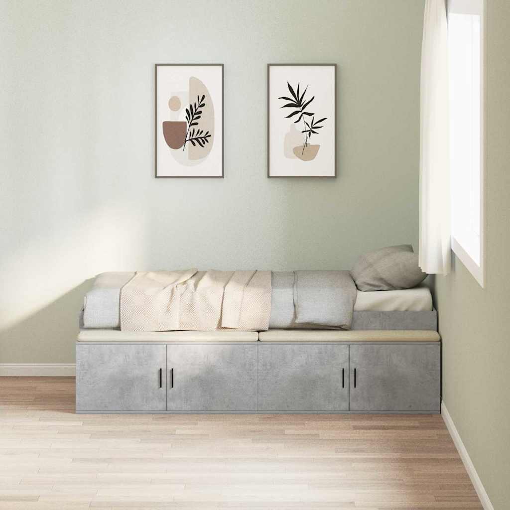 Struttura del letto con cassetto Grigio cemento 90 x 200 cm
