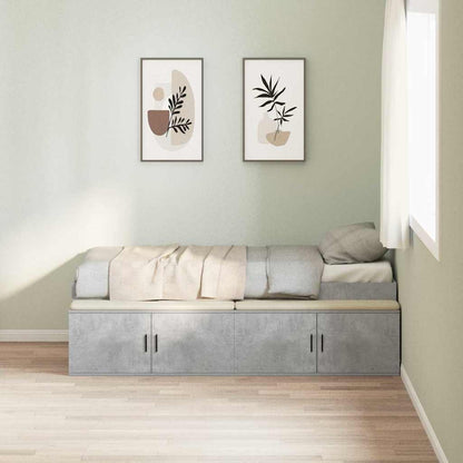 Struttura del letto con cassetto Grigio cemento 90 x 200 cm