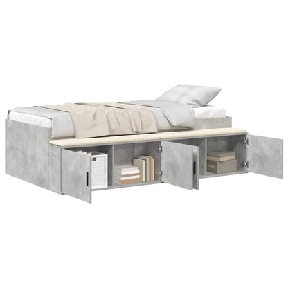 Struttura del letto con cassetto Grigio cemento 90 x 200 cm