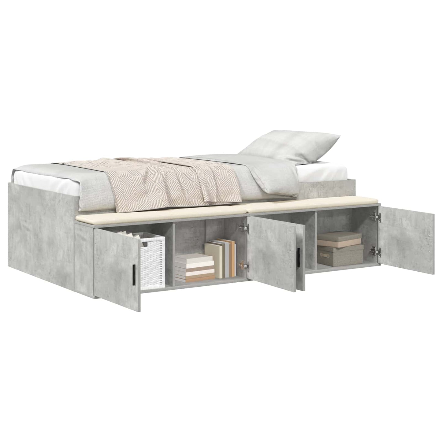 Struttura del letto con cassetto Grigio cemento 90 x 200 cm | homemem39
