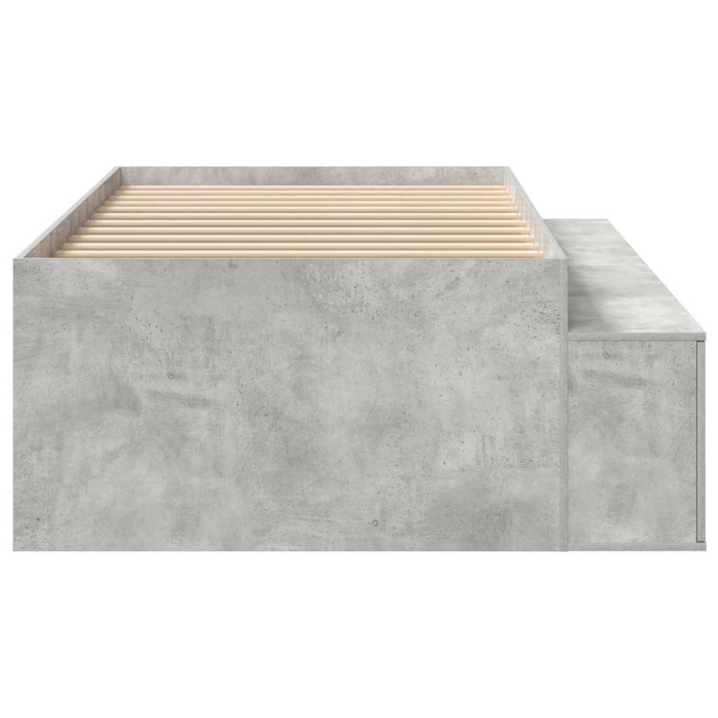 Struttura del letto con cassetto Grigio cemento 90 x 200 cm | homemem39