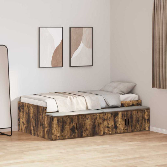 Struttura del letto Rovere fumé 90 x 200 cm Legno multistrato | homemem39