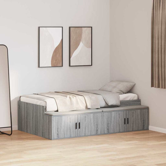 Struttura del letto Grigio Sonoma 90 x 200 cm Legno multistrato | homemem39