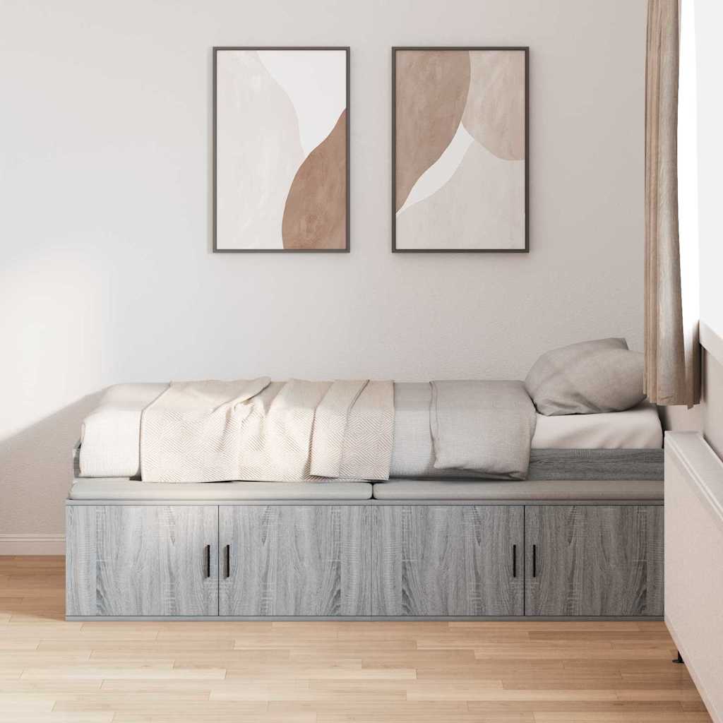 Struttura del letto Grigio Sonoma 90 x 200 cm Legno multistrato | homemem39