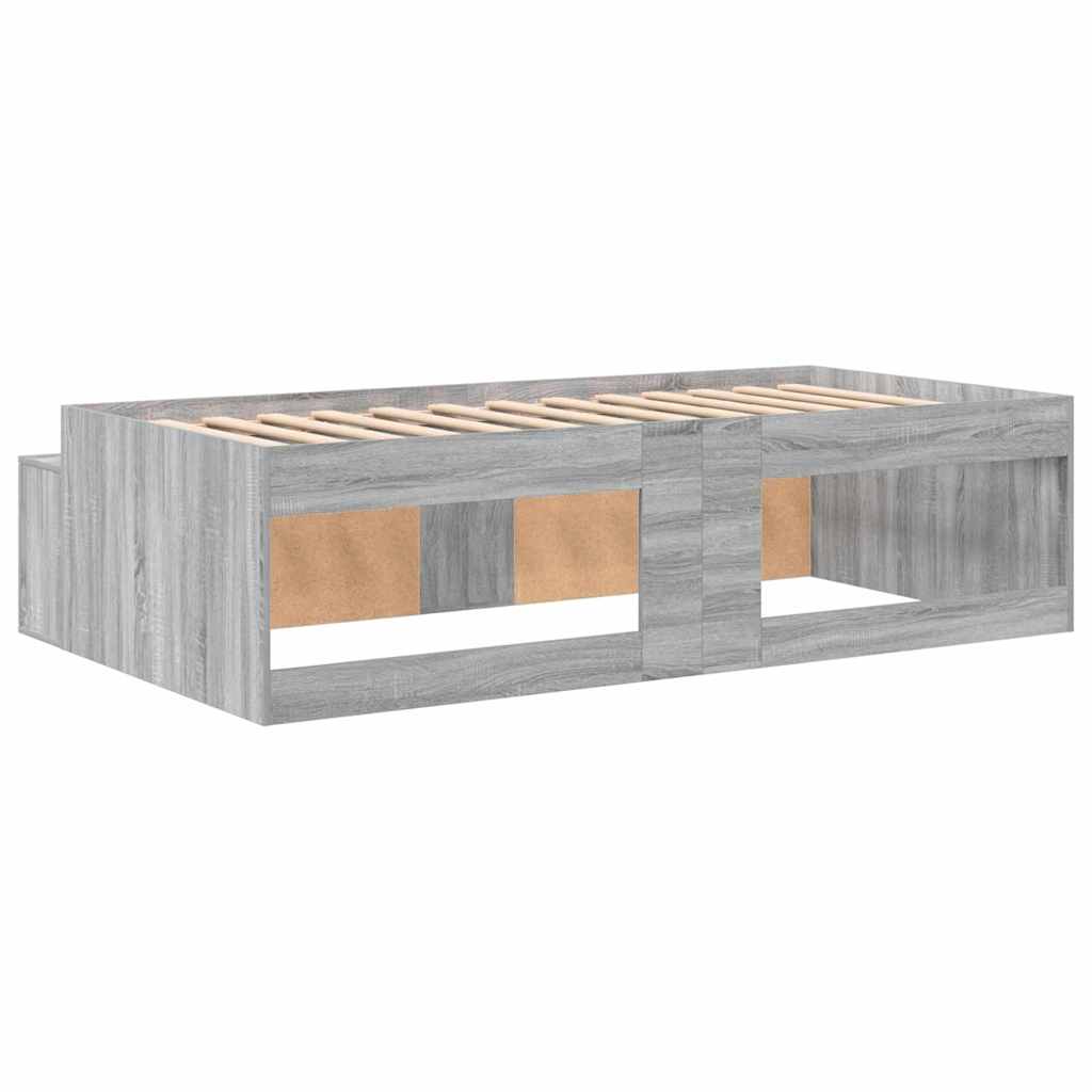 Struttura del letto Grigio Sonoma 90 x 200 cm Legno multistrato | homemem39