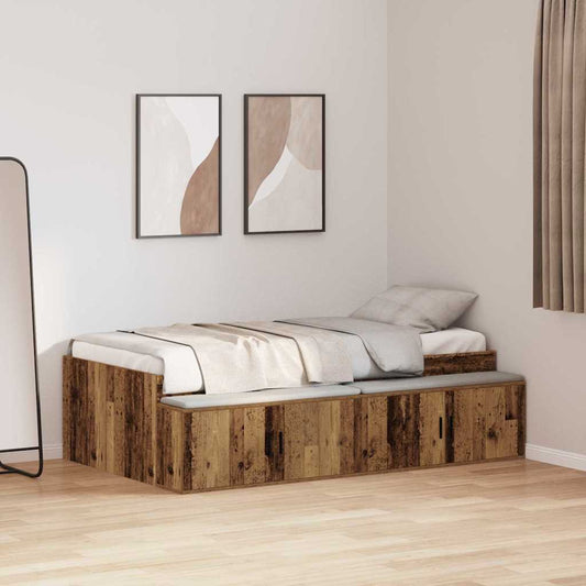Struttura del letto Legno vecchio 90 x 200 cm Legno multistrato | homemem39