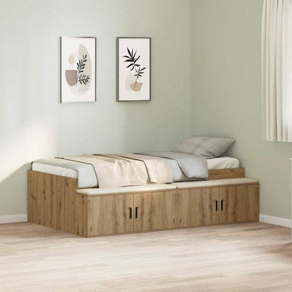 Struttura del letto con cassetto Rovere artigianale 90 x 200 cm | homemem39