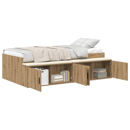 Struttura del letto con cassetto Rovere artigianale 90 x 200 cm | homemem39