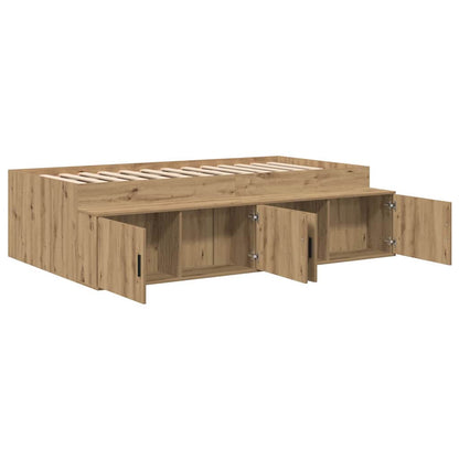 Struttura del letto con cassetto Rovere artigianale 90 x 200 cm | homemem39