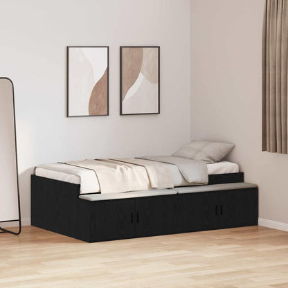 Struttura del letto con cassetto Rovere Nero 80 x 200 cm | homemem39