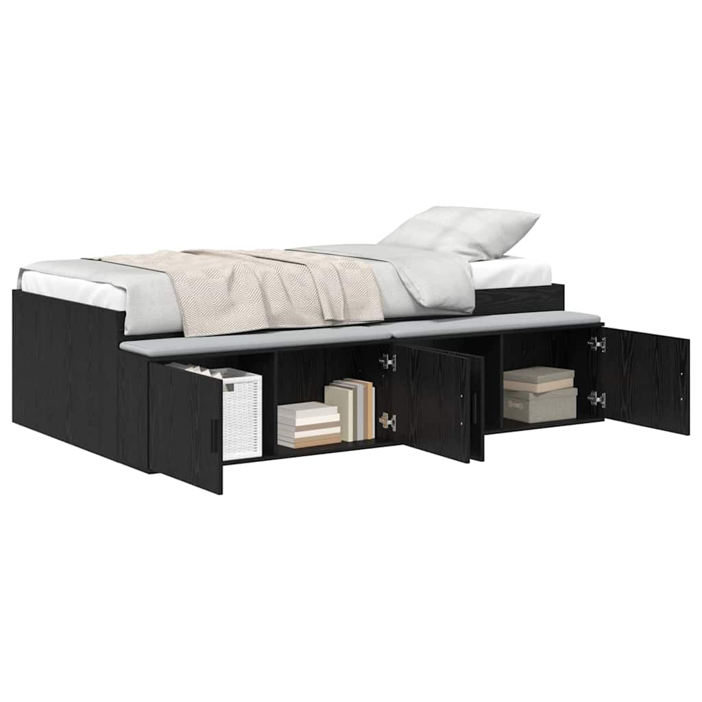 Struttura del letto con cassetto Rovere Nero 80 x 200 cm | homemem39