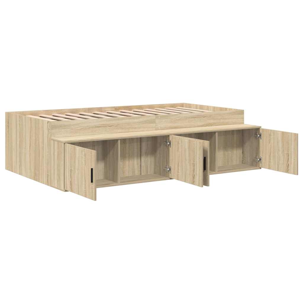 Struttura del letto Rovere Sonoma 80 x 200 cm Legno multistrato | homemem39