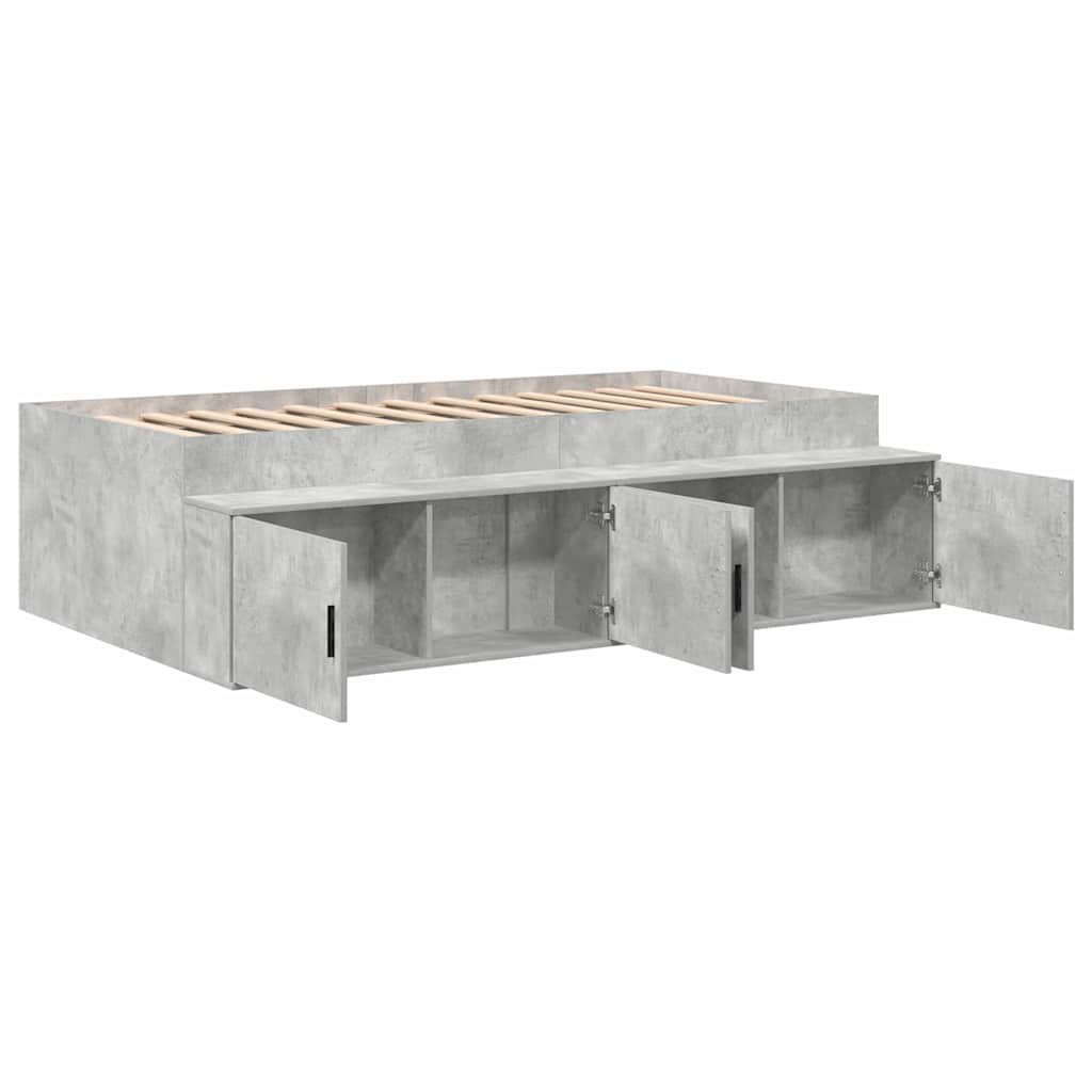 Struttura del letto con cassetto Grigio cemento 80 x 200 cm | homemem39
