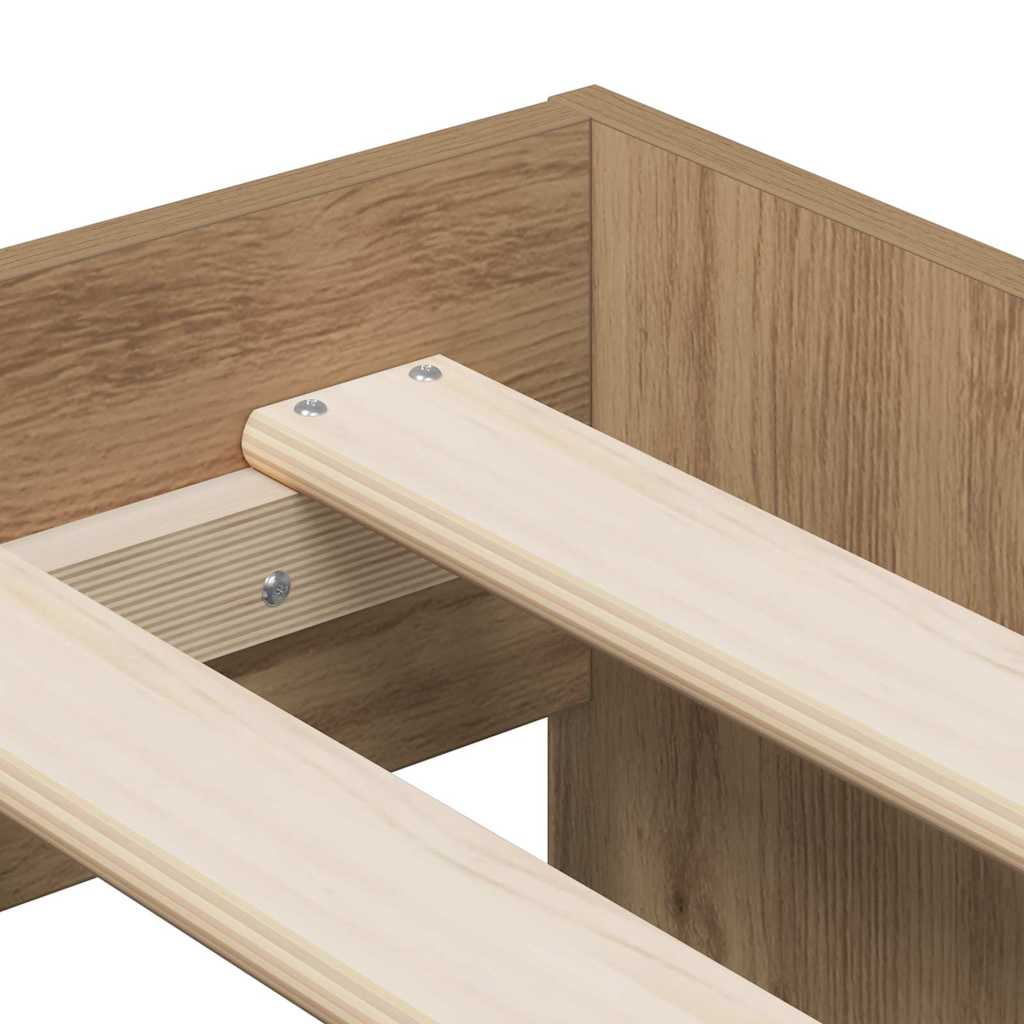 Struttura del letto con cassetto Rovere artigianale 80 x 200 cm