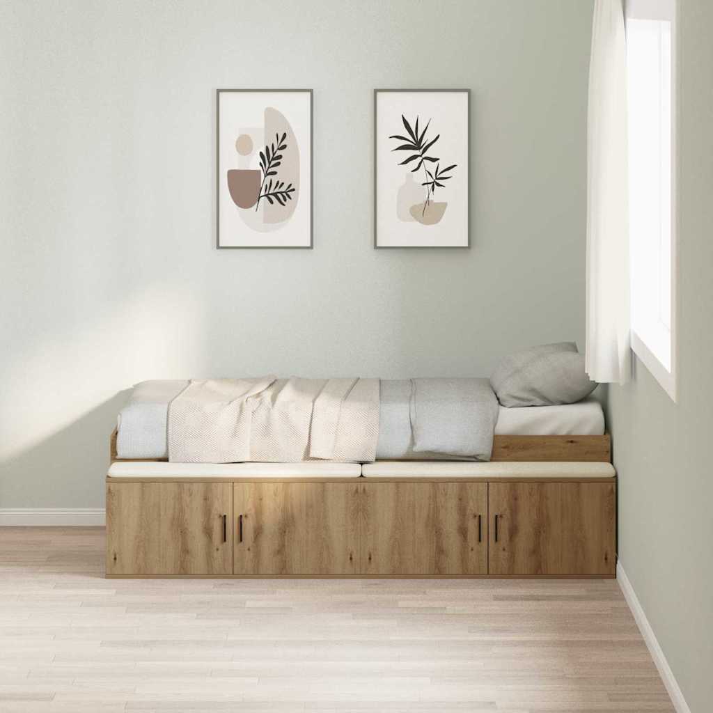 Struttura del letto con cassetto Rovere artigianale 80 x 200 cm | homemem39