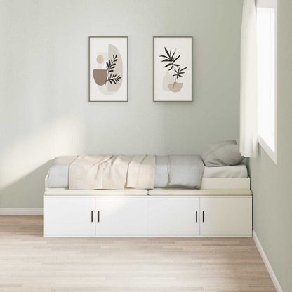 Struttura del letto Bianco 90 x 190 cm Legno multistrato | homemem39