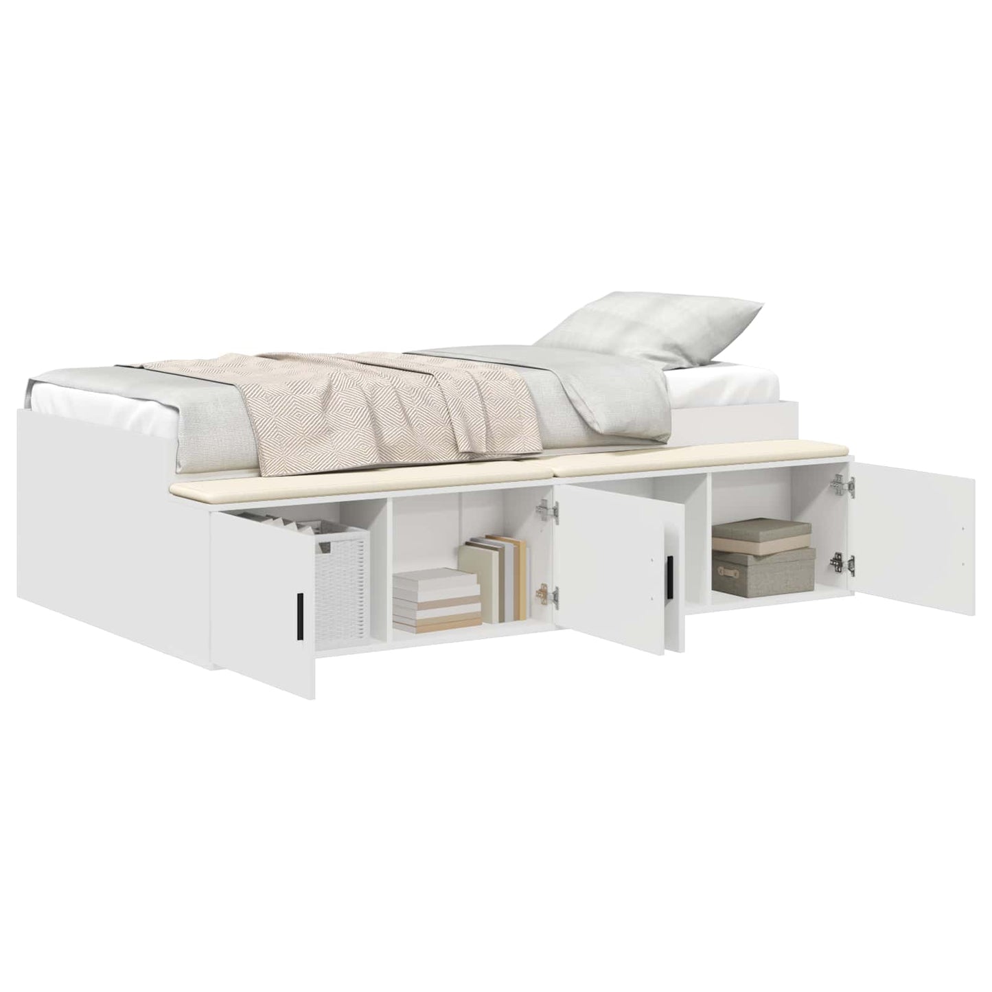 Struttura del letto Bianco 90 x 190 cm Legno multistrato | homemem39