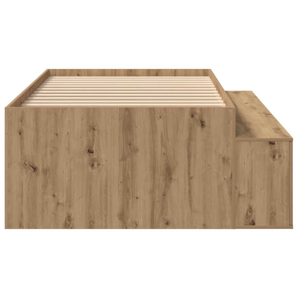 Struttura del letto con cassetto Rovere artigianale 90 x 190 cm | homemem39