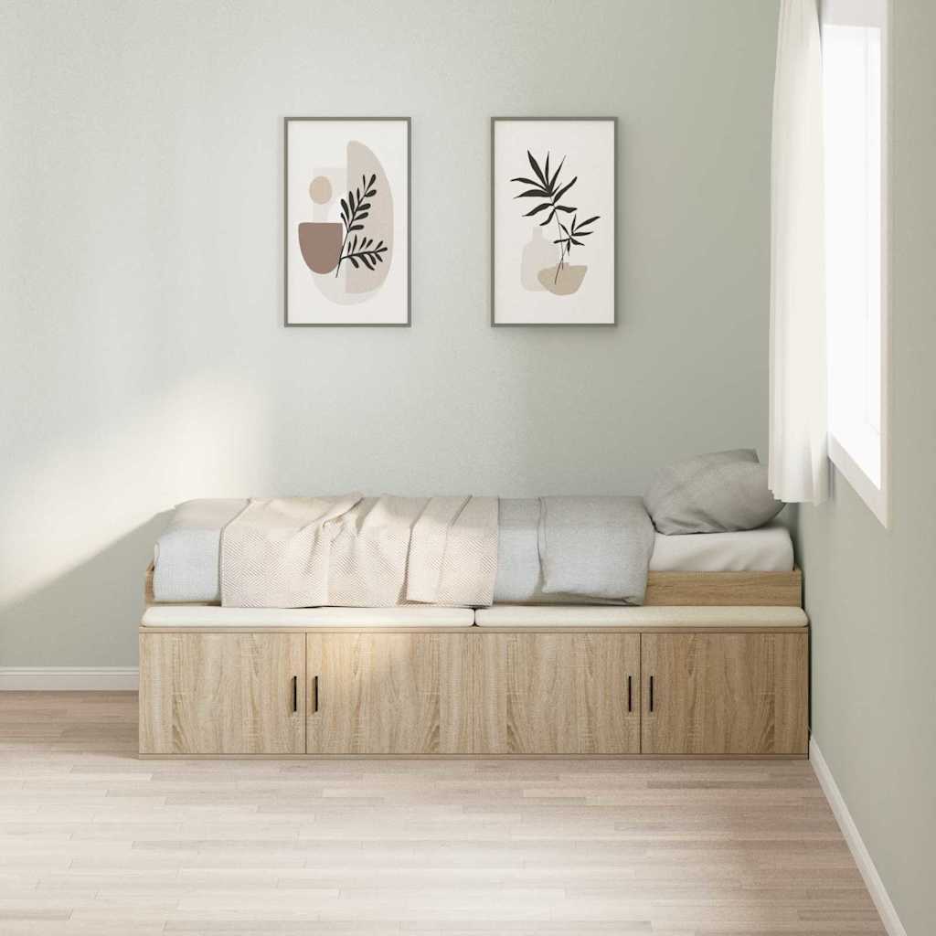 Struttura del letto Rovere Sonoma 70 x 190 cm Legno multistrato | homemem39