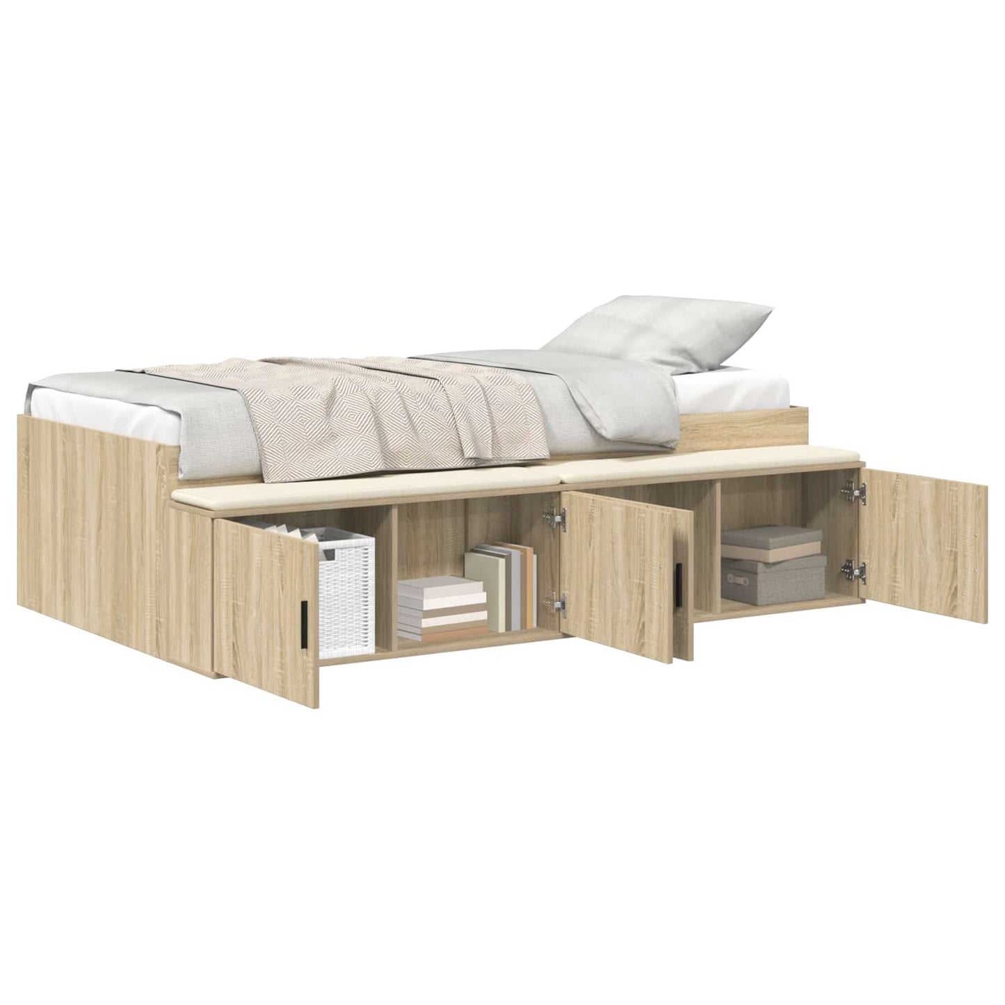 Struttura del letto Rovere Sonoma 70 x 190 cm Legno multistrato | homemem39