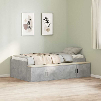 Struttura del letto con cassetto Grigio cemento 70 x 190 cm