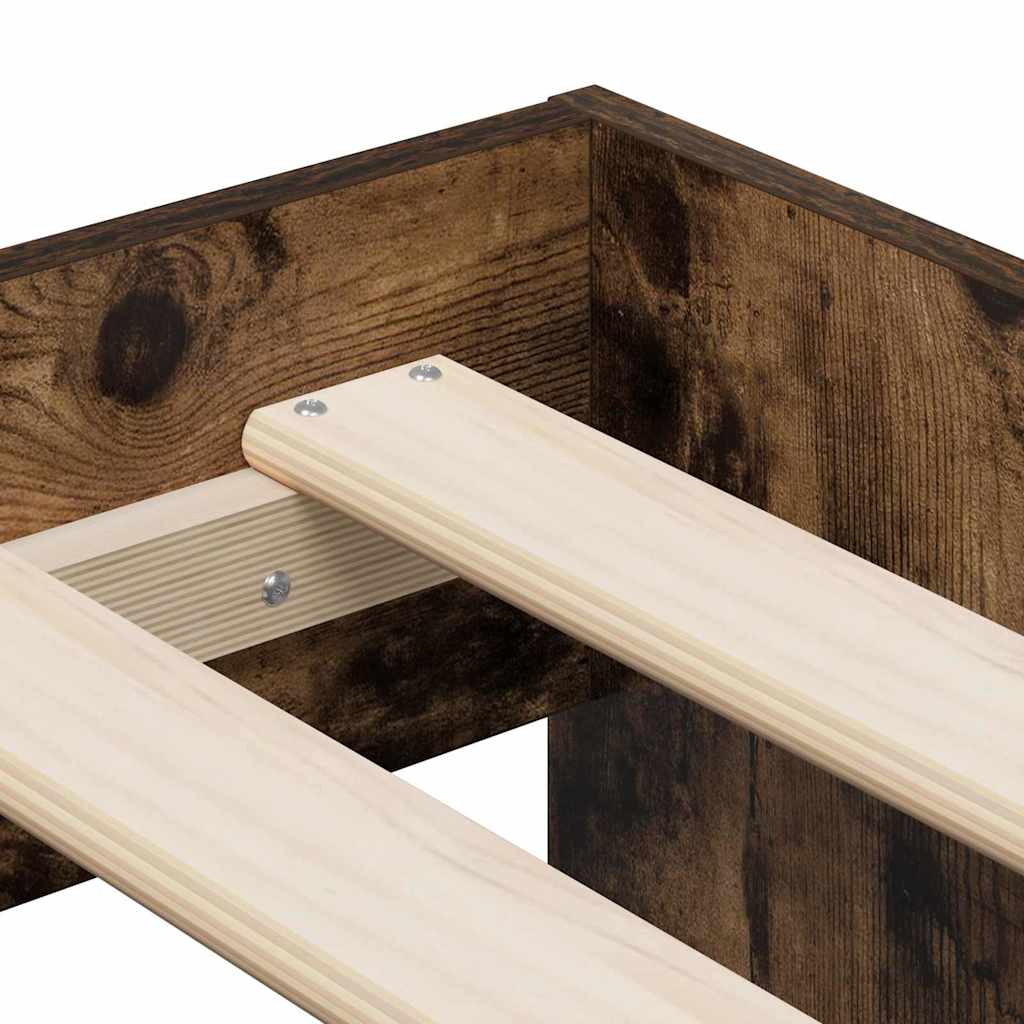 Struttura del letto Rovere fumé 70 x 190 cm Legno multistrato | homemem39