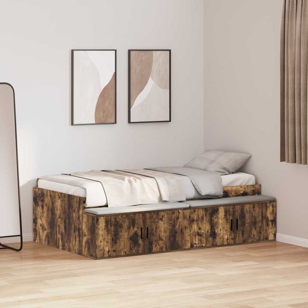 Struttura del letto Rovere fumé 70 x 190 cm Legno multistrato | homemem39