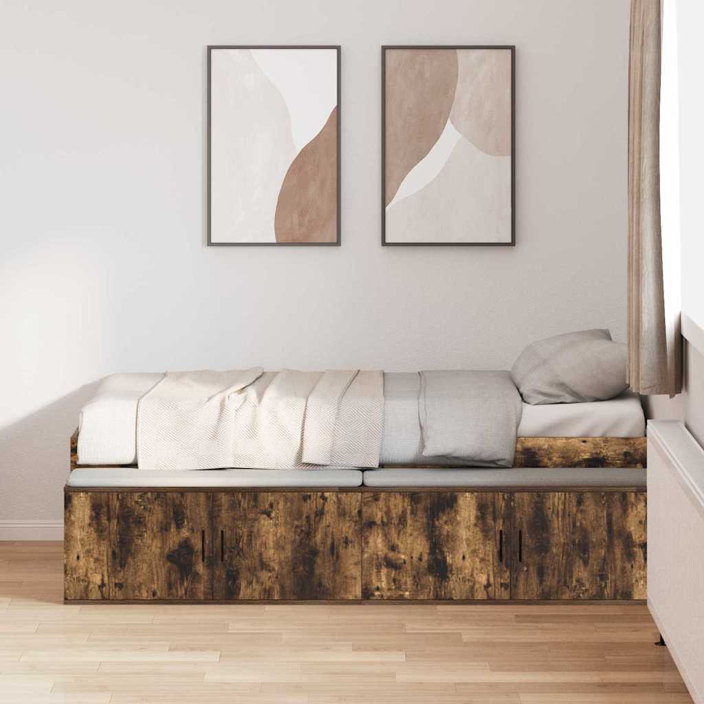 Struttura del letto Rovere fumé 70 x 190 cm Legno multistrato | homemem39