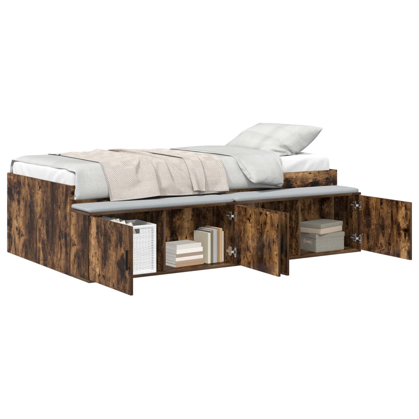 Struttura del letto Rovere fumé 70 x 190 cm Legno multistrato | homemem39