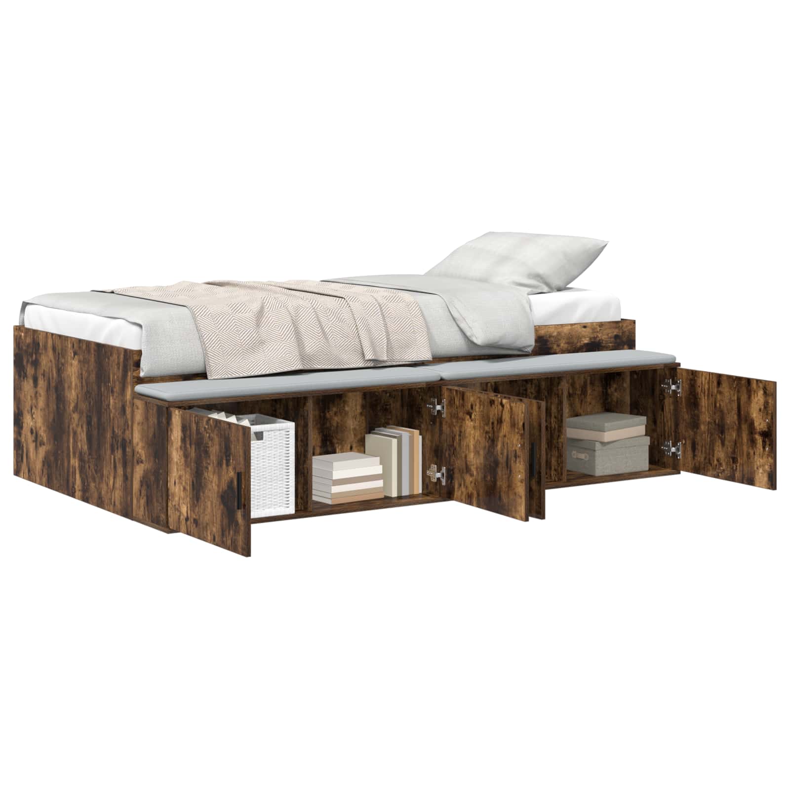 Struttura del letto Rovere fumé 70 x 190 cm Legno multistrato | homemem39