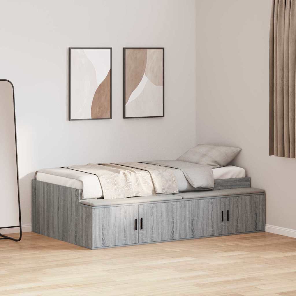 Struttura del letto Grigio Sonoma 70 x 190 cm Legno multistrato | homemem39