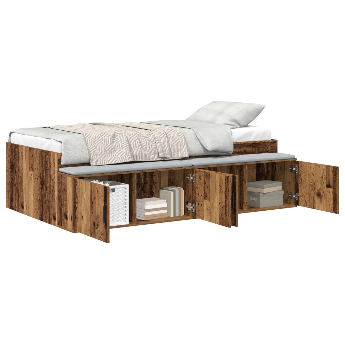 Struttura del letto con cassetto Rovere artigianale 70 x 190 cm | homemem39