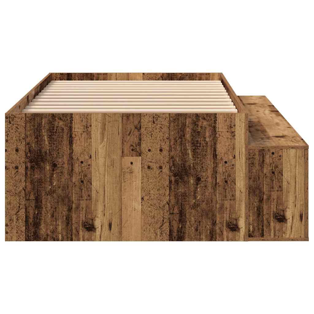 Struttura del letto con cassetto Rovere artigianale 70 x 190 cm