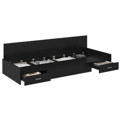 Struttura del letto Rovere Nero 100 x 200 cm Legno multistrato