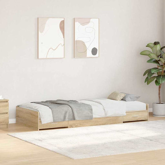 Struttura del letto con testiera Rovere Sonoma 98.5 x 200 cm | homemem39