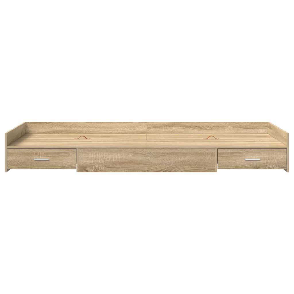 Struttura del letto con testiera Rovere Sonoma 98.5 x 200 cm | homemem39