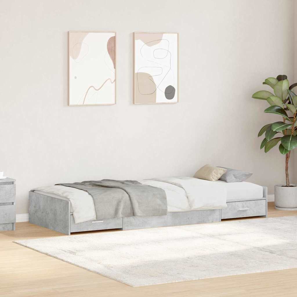 Struttura del letto con testiera Grigio cemento 98.5 x 200 cm