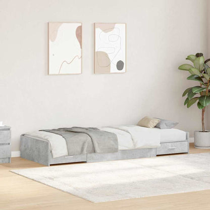 Struttura del letto con testiera Grigio cemento 98.5 x 200 cm