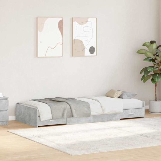 Struttura del letto con testiera Grigio cemento 98.5 x 200 cm