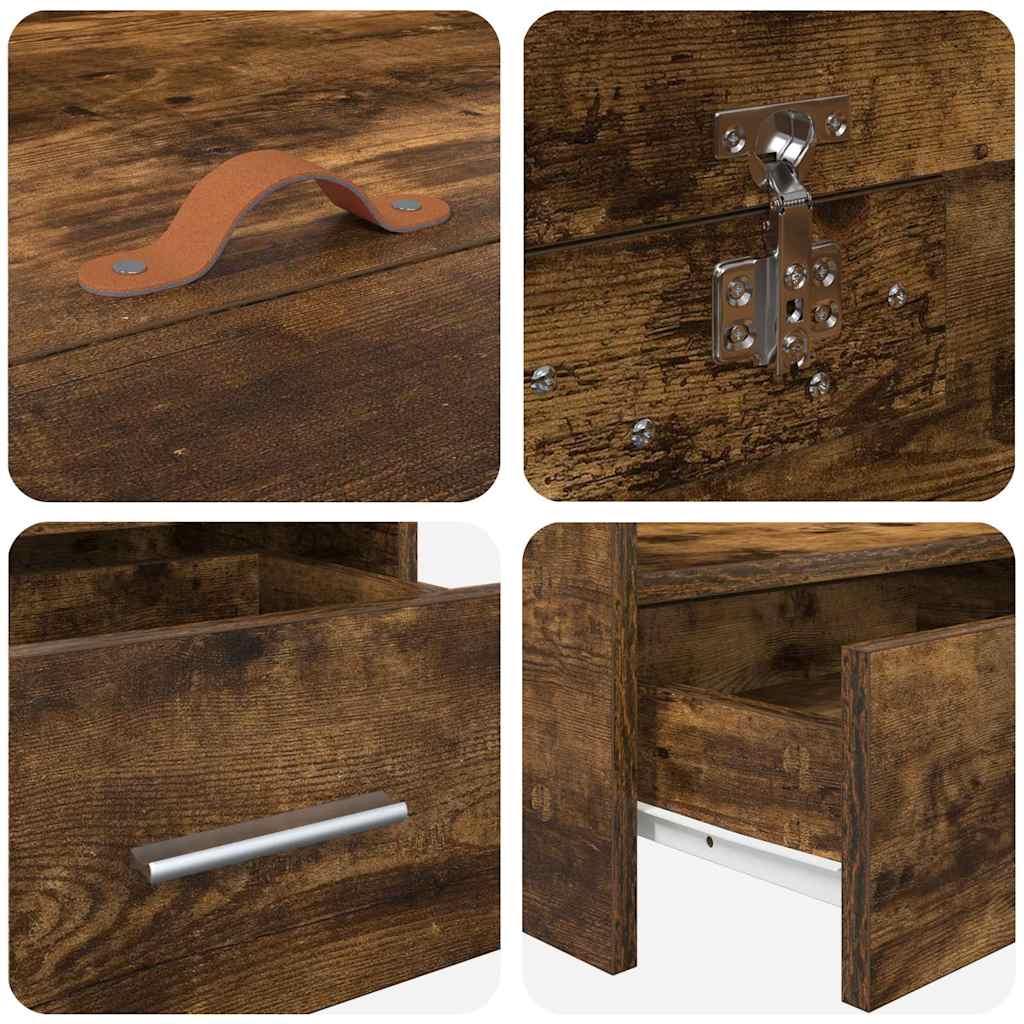 Struttura del letto Rovere fumé 100 x 200 cm Legno multistrato