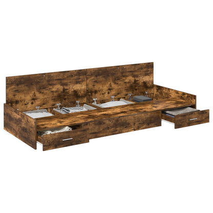 Struttura del letto Rovere fumé 98.5 x 200 cm Legno multistrato