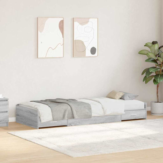 Struttura del letto con testiera Grigio Sonoma 98.5 x 200 cm