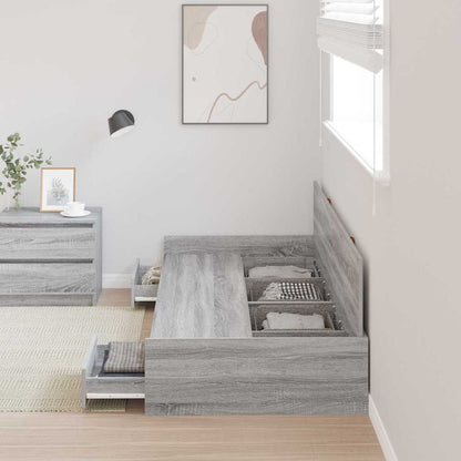 Struttura del letto con testiera Grigio Sonoma 98.5 x 200 cm